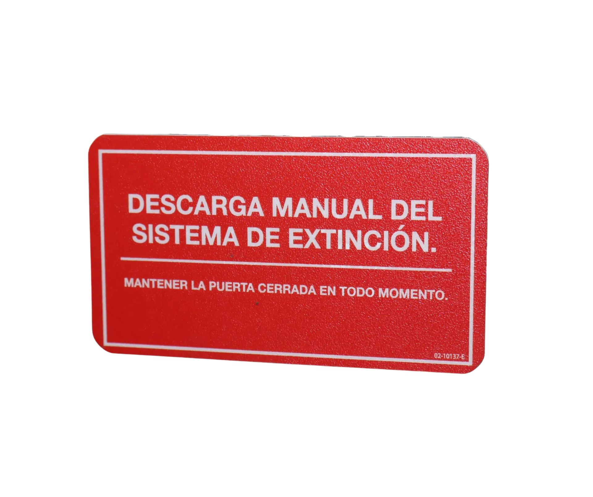 Clean agent sign s/l (02-10137-sp)