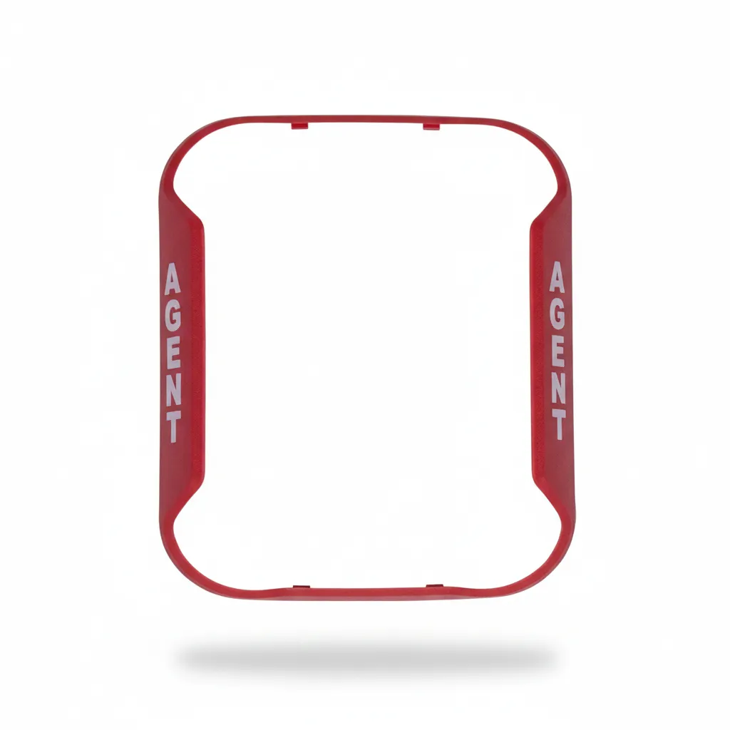 Kit de bisel rojo para pared de 4x4 con leyenda "AGENT" (Agente)